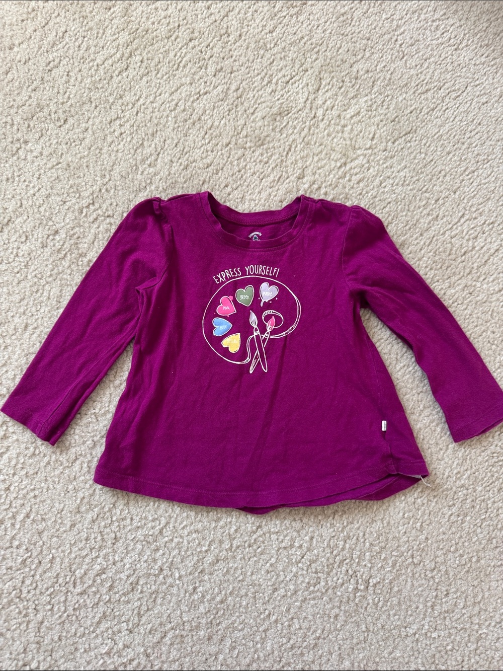 Baby GAP Express Yourself Girls' Long-Sleeve Top - Magenta - Size 3